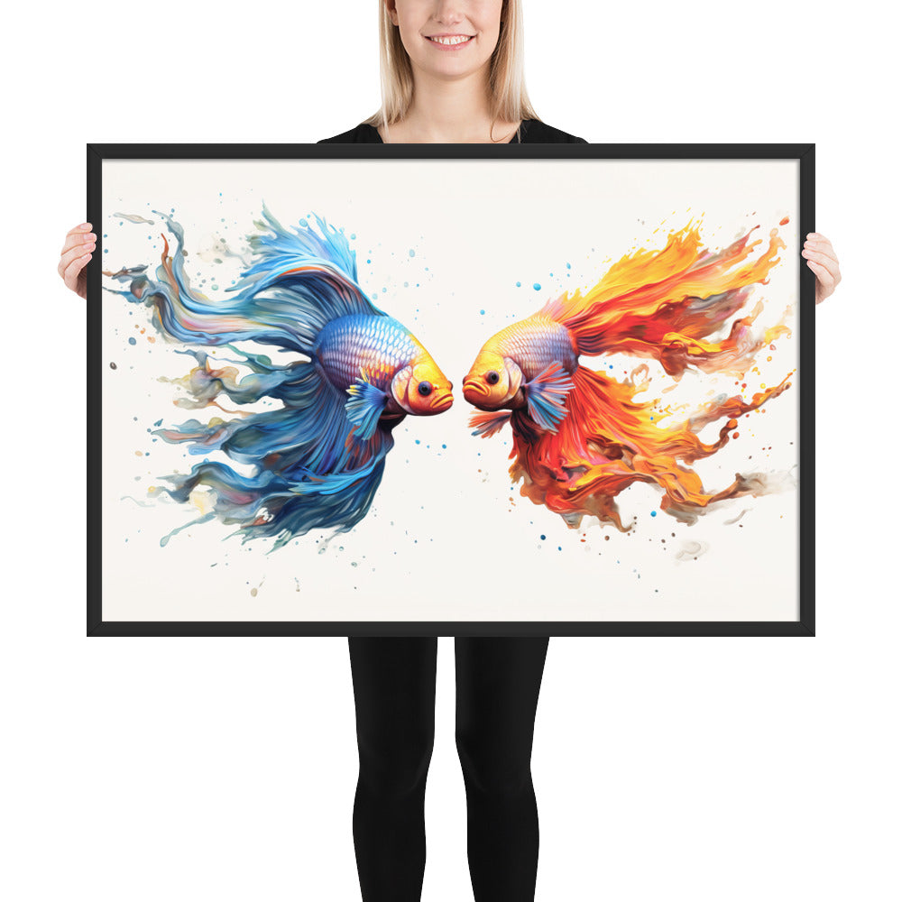 Beta Fish Watercolor Framed Art