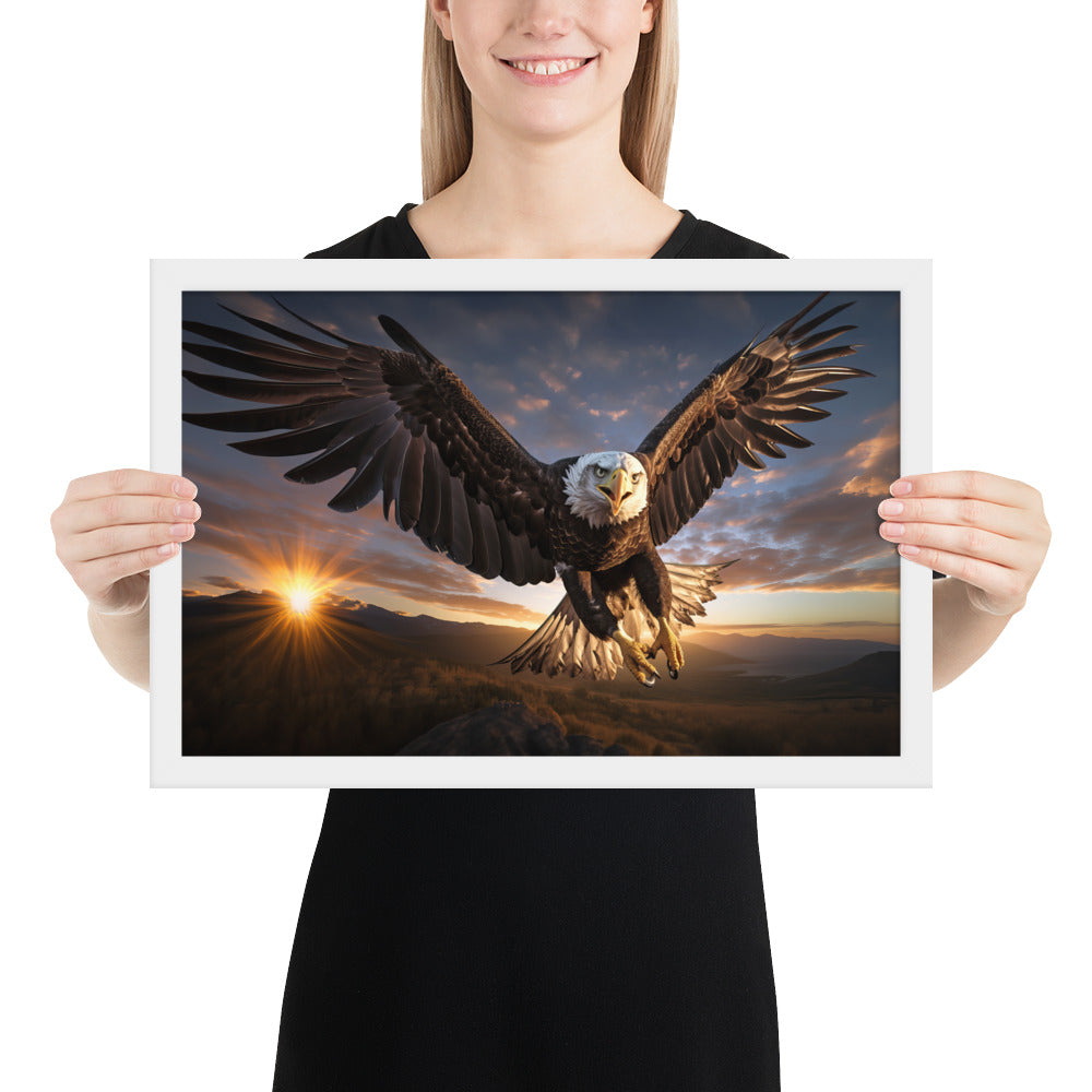 Bald Eagle Flying Framed Art