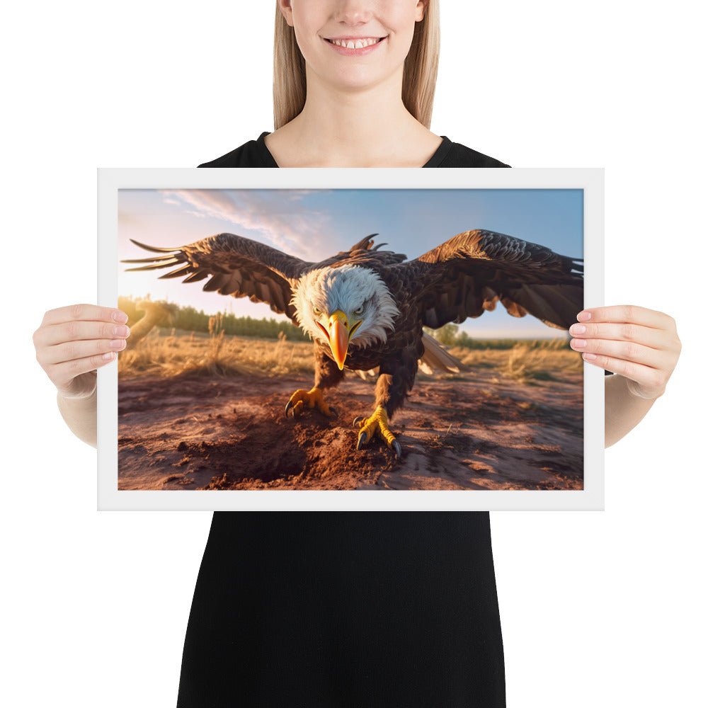 Bald Eagle Stare Framed Art