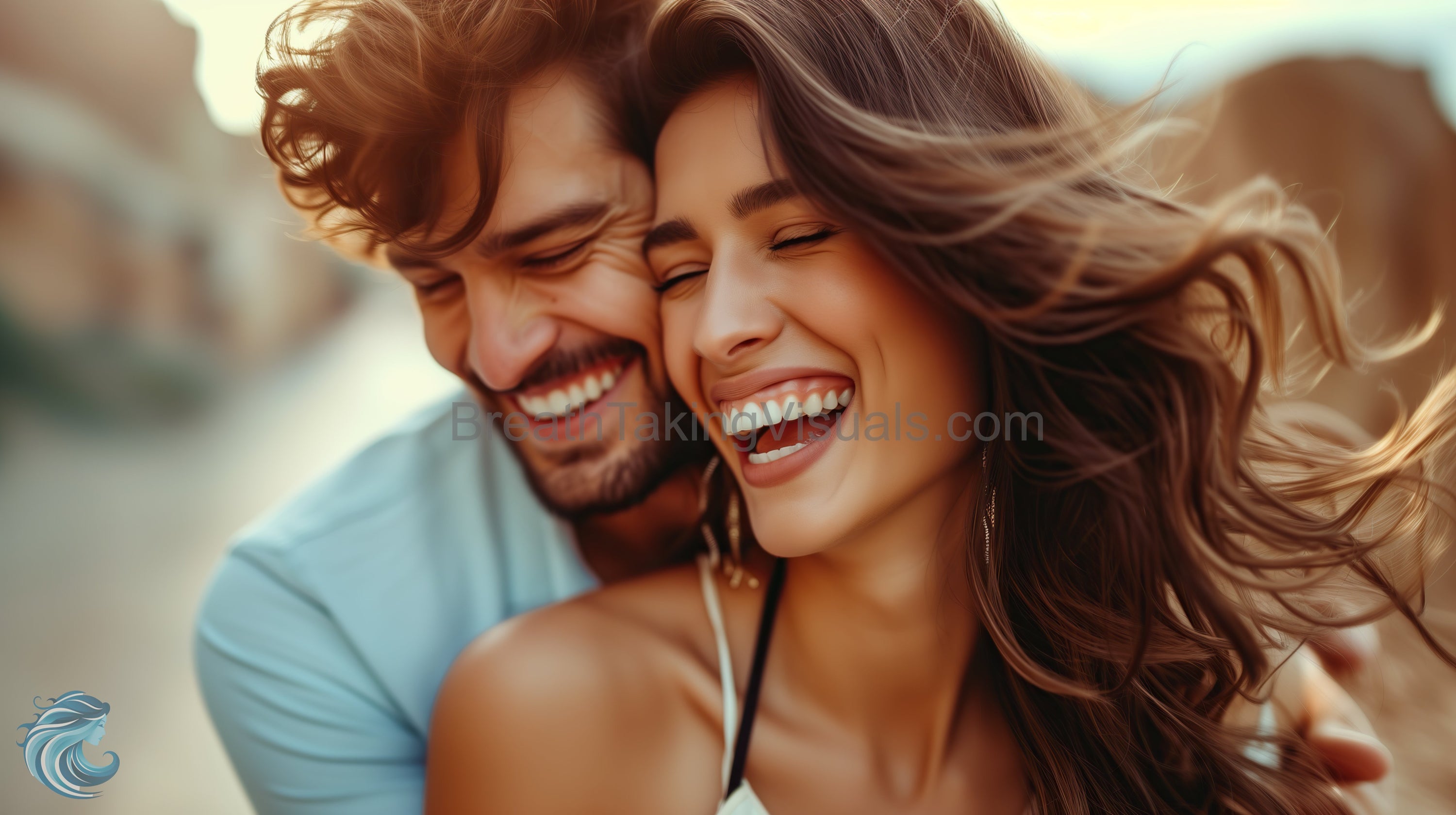 Laughter in Love - Joyous Couple Embrace