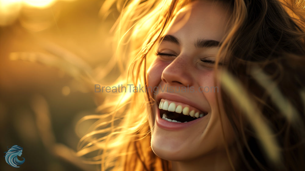 Golden Laughter - Captivating Smile Portrait
