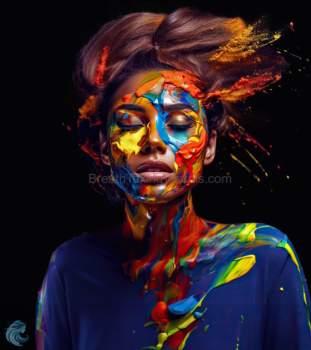 Whirlwind of Emotions: Dynamic Color Portrait