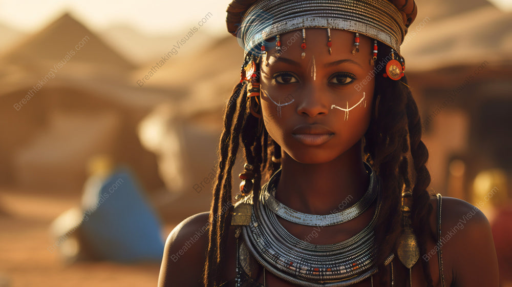 Tribal African Woman in the Desert
