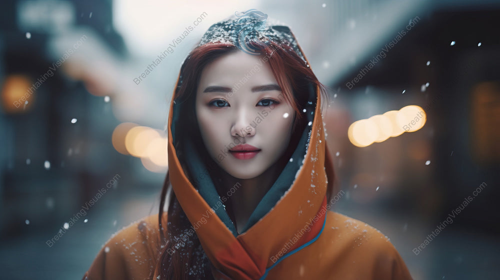 Snow-Kissed Beauty in the City